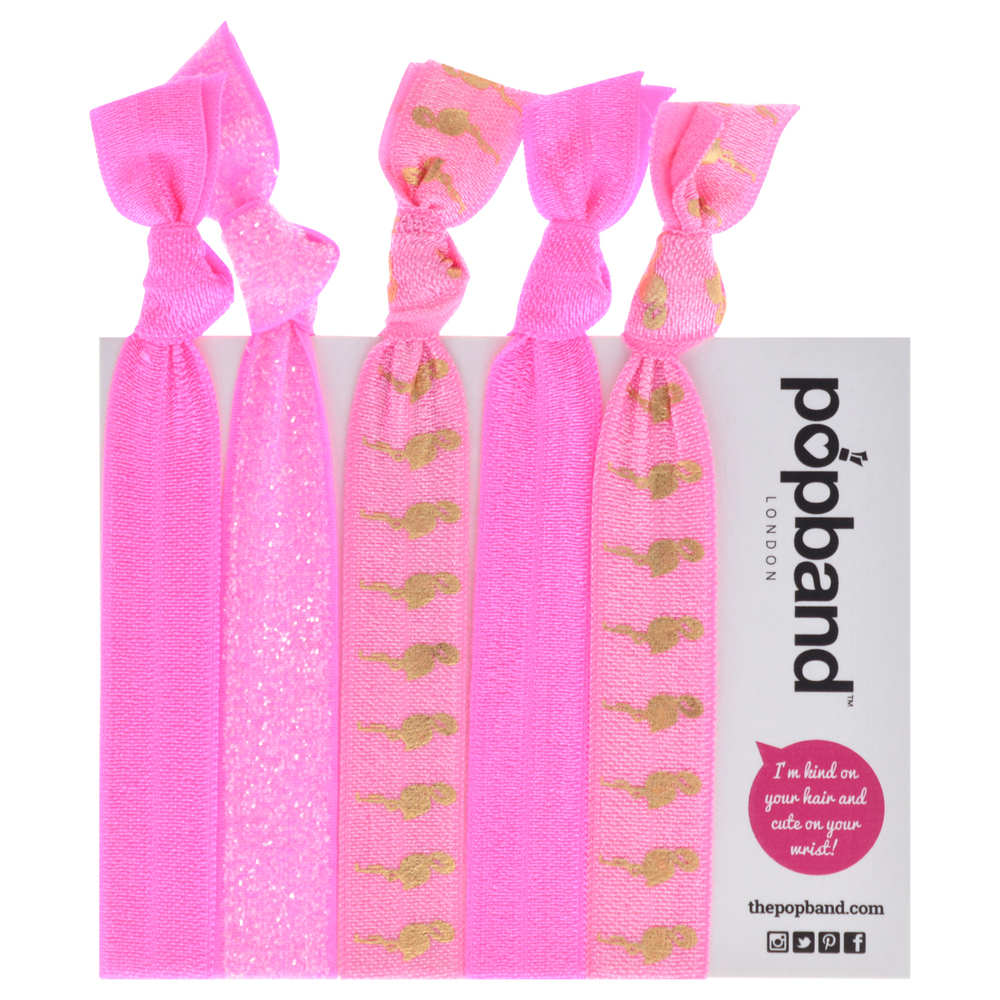 Hair Tie - Flamingo by Popband for Women - 5 Pc Hair Bands